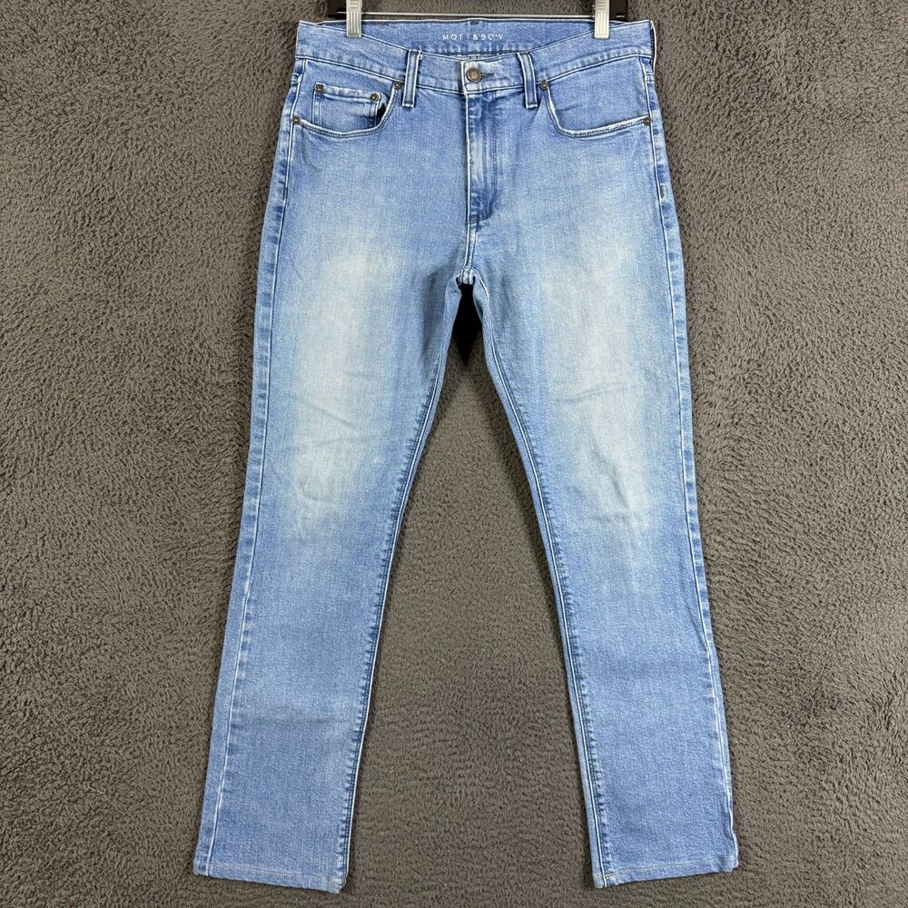 Mott & Bow Jeans Mens 32x32 Blue Slim Fit Stretch Light Wash Denim Pants